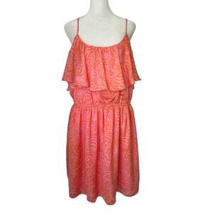 Lilly Pulitzer for Target orange & pink pattern sleeveless mini dress size XXL